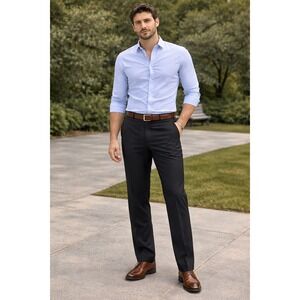 Chaps Black Dress Pants Mens Business Slacks Classic Fit